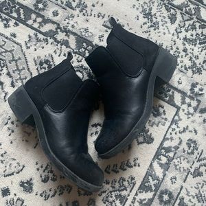 NastyGal Black Booties with Faux Suede Detail